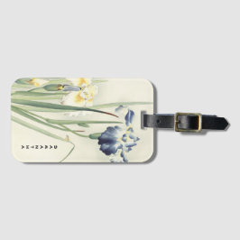 Etiqueta De Bagagem Monograma Vintage Japonês Iris Flower Luartigo