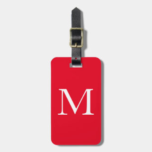 Etiqueta De Bagagem Monogramas Red White Gift Favorece Moderno Colorid
