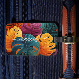 Etiqueta De Bagagem Monstera deixa a bagagem havaiana