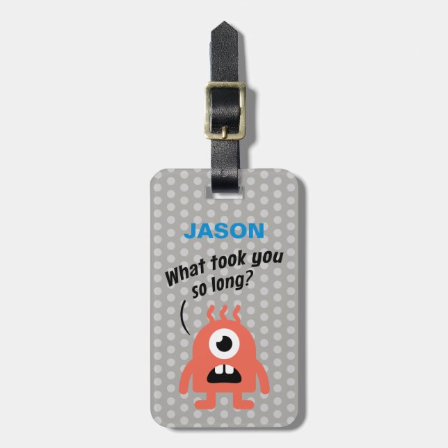 Etiqueta De Bagagem Monstro Pequeno (Personalizável) (Frente Vertical)