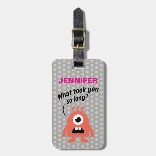 Etiqueta De Bagagem Monstro Pequeno (Personalizável) (Frente Vertical)