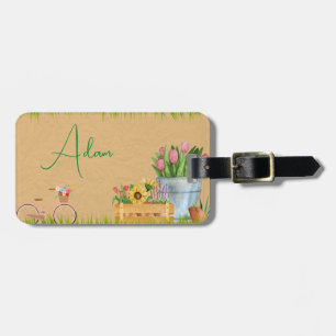 Etiqueta De Bagagem Montagens de Primavera Floral de Aquarela Personal