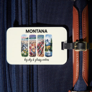 Etiqueta De Bagagem Montana - Big Sky e Glassy Waters