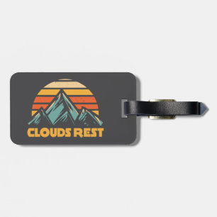Etiqueta De Bagagem Montanha Clouds Rest Yosemite Retro Turquesa