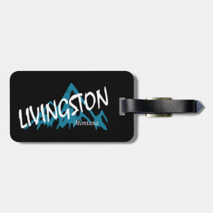 Etiqueta De Bagagem Montanha Livingston Montana
