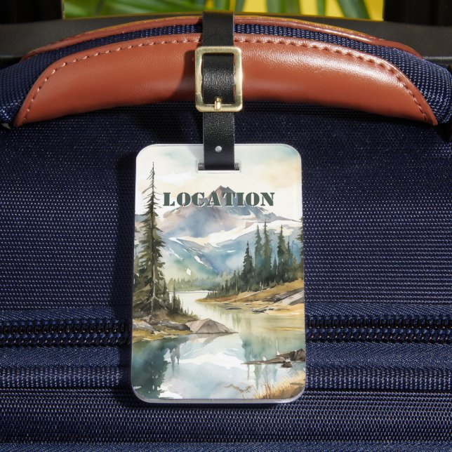 Etiqueta De Bagagem Montanha Rústica Personalizada (Frente Insitu 2)