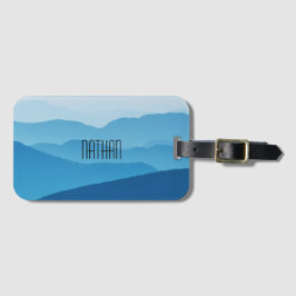 Etiqueta De Bagagem Montanhas Azuis Personalizadas