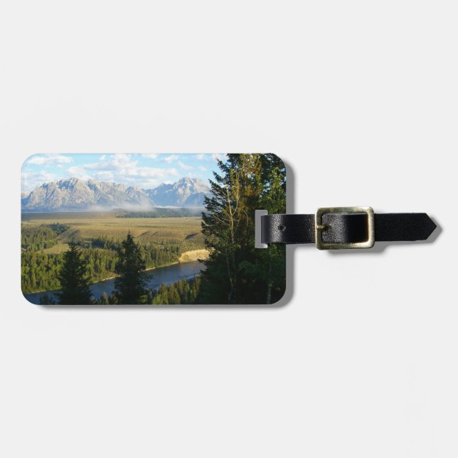 Etiqueta De Bagagem Montanhas e Rio Jackson Hole (Frente Horizontal)