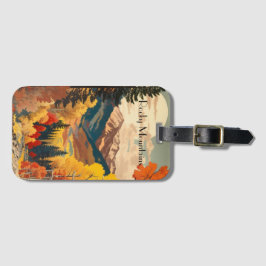 Etiqueta De Bagagem Montanhas Rochosas viagens vintage Poster