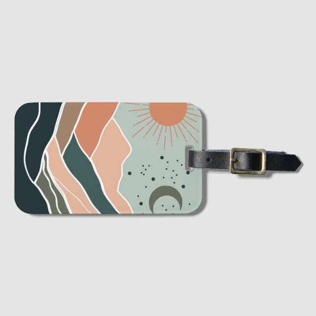 Etiqueta De Bagagem Montanhas Sun e Moon (Frente Horizontal)