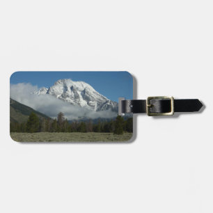 Etiqueta De Bagagem Monte Moran e Nuvens no Grand Teton