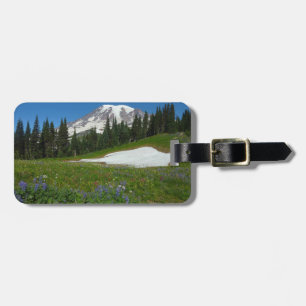 Etiqueta De Bagagem Monte Rainier, Flores Silvestres e Neve