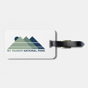Etiqueta De Bagagem Monte Rainier National Park Mountain Sun