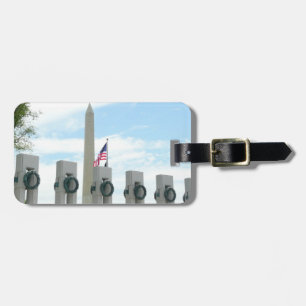 Etiqueta De Bagagem Monumento a Washington e Memorial da II Guerra Mun