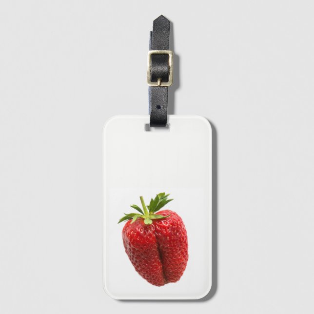 Etiqueta De Bagagem Morango (Frente Vertical)