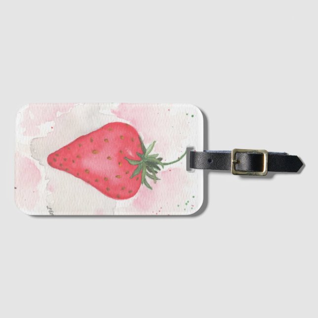 Etiqueta De Bagagem Morango (Frente Horizontal)