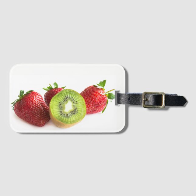Etiqueta De Bagagem Morango e kiwi (Frente Horizontal)