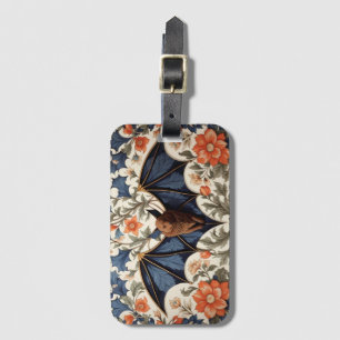 Etiqueta De Bagagem Morcego Voador Floral Inspirado em William Morris