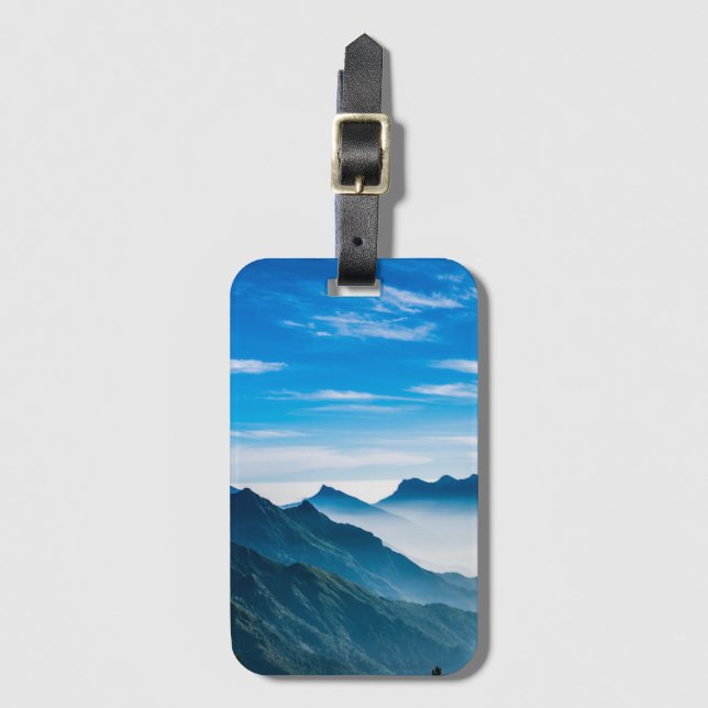 Etiqueta De Bagagem Morning Mountains Mist Landscape (Frente Vertical)