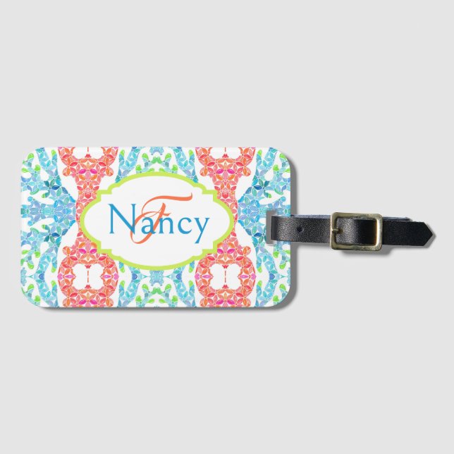 Etiqueta de Bagagem Mosaico Nancy (Frente Horizontal)