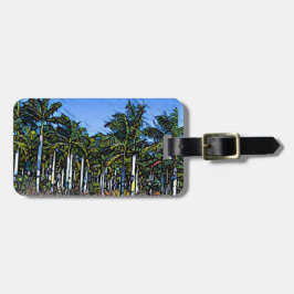 Etiqueta De Bagagem Mosaico Palm Grove