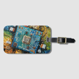 Etiqueta De Bagagem Motherboard - Abstract Computer Tech Art