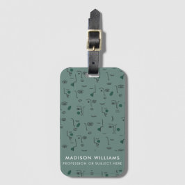 Etiqueta De Bagagem Motivos Botânicos Personalizados com Nome