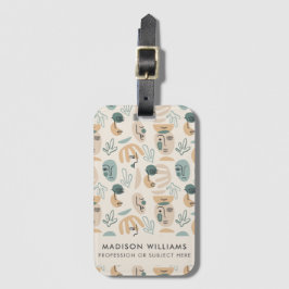 Etiqueta De Bagagem Motivos Botânicos Personalizados com Nome