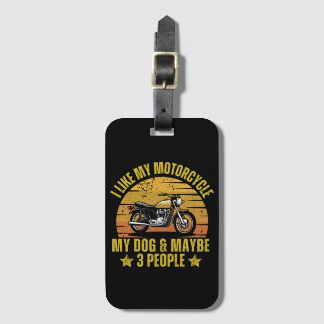 Etiqueta De Bagagem Moto de Cachorro (Frente Vertical)
