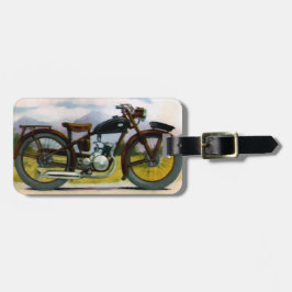 Etiqueta De Bagagem Motocicleta do vintage da aguarela