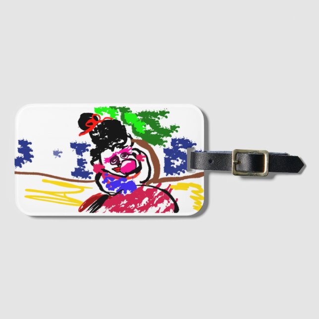 Etiqueta De Bagagem Mulher chiclete praia  (Frente Horizontal)