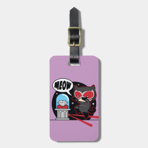 Etiqueta De Bagagem Mulher-Gato De Chibi Roubando Um Diamante