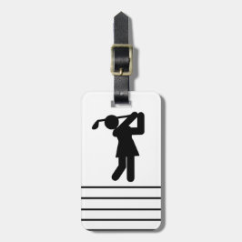 Etiqueta De Bagagem Mulher Golfer - Símbolo Golfe