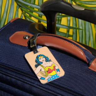 Etiqueta De Bagagem Mulher Maravilha  Dose de Vintage com Laço