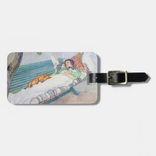 Etiqueta De Bagagem Mulher que encontra-se em um banco, 1913 (w/c no