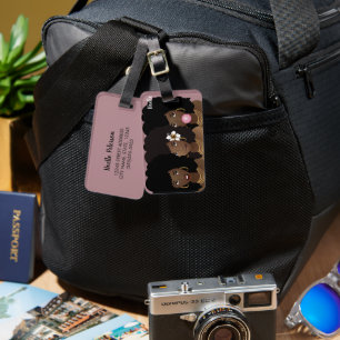 Etiqueta De Bagagem Mulheres Negras Amigas, Enganadas, Flores, Goma, R