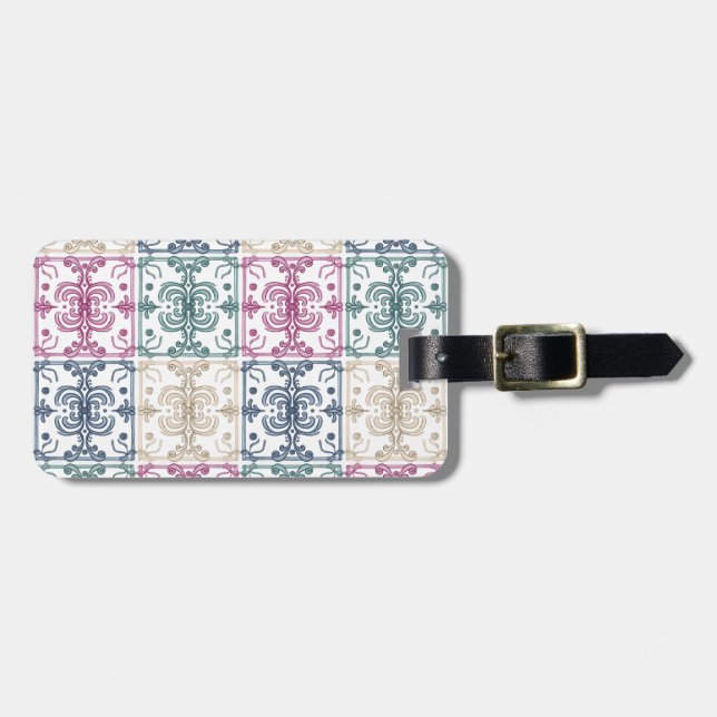 Etiqueta De Bagagem Multicolor Tiles (Frente Horizontal)