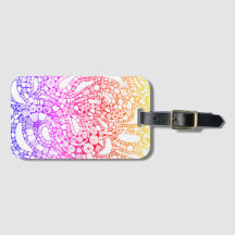 Multicolor Wavy Circles Square Abstract Drawing