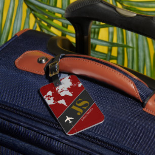 Etiqueta De Bagagem Mundo de Viagens Aéreas Elegante e Moderno