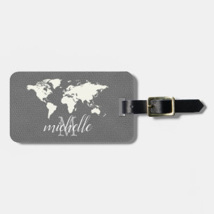 Etiqueta De Bagagem Mundo do Viagem de Coleção de Cinzas Elegante - Av