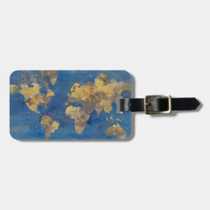 Etiqueta De Bagagem Mundo dourado