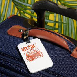 Etiqueta De Bagagem Music Is Life Vintage Design
