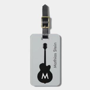 Etiqueta De Bagagem música preta da guitarra da rocha do viagem