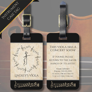 Etiqueta De Bagagem Musico Viola - Maleta de bagagem do instrumento