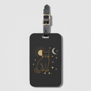 Etiqueta De Bagagem Mystic Cat Luggage Tag – Linha Celestial Minimalis