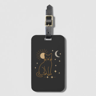 Etiqueta De Bagagem Mystic Cat Luggage Tag – Linha Celestial Minimalis