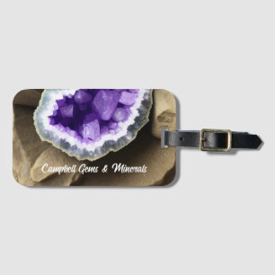 Etiqueta De Bagagem Na moda Ametist Geode Personalizado