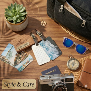 Etiqueta De Bagagem Na moda Beach Vibes Abstrato