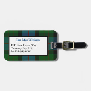 Etiqueta De Bagagem Na moda Clan MacWilliam Tartan Xadrez Bagagem