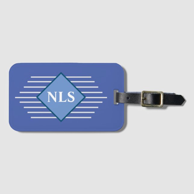 Etiqueta De Bagagem Na moda Design comIniciais Pessoais - Monograma (Frente Horizontal)